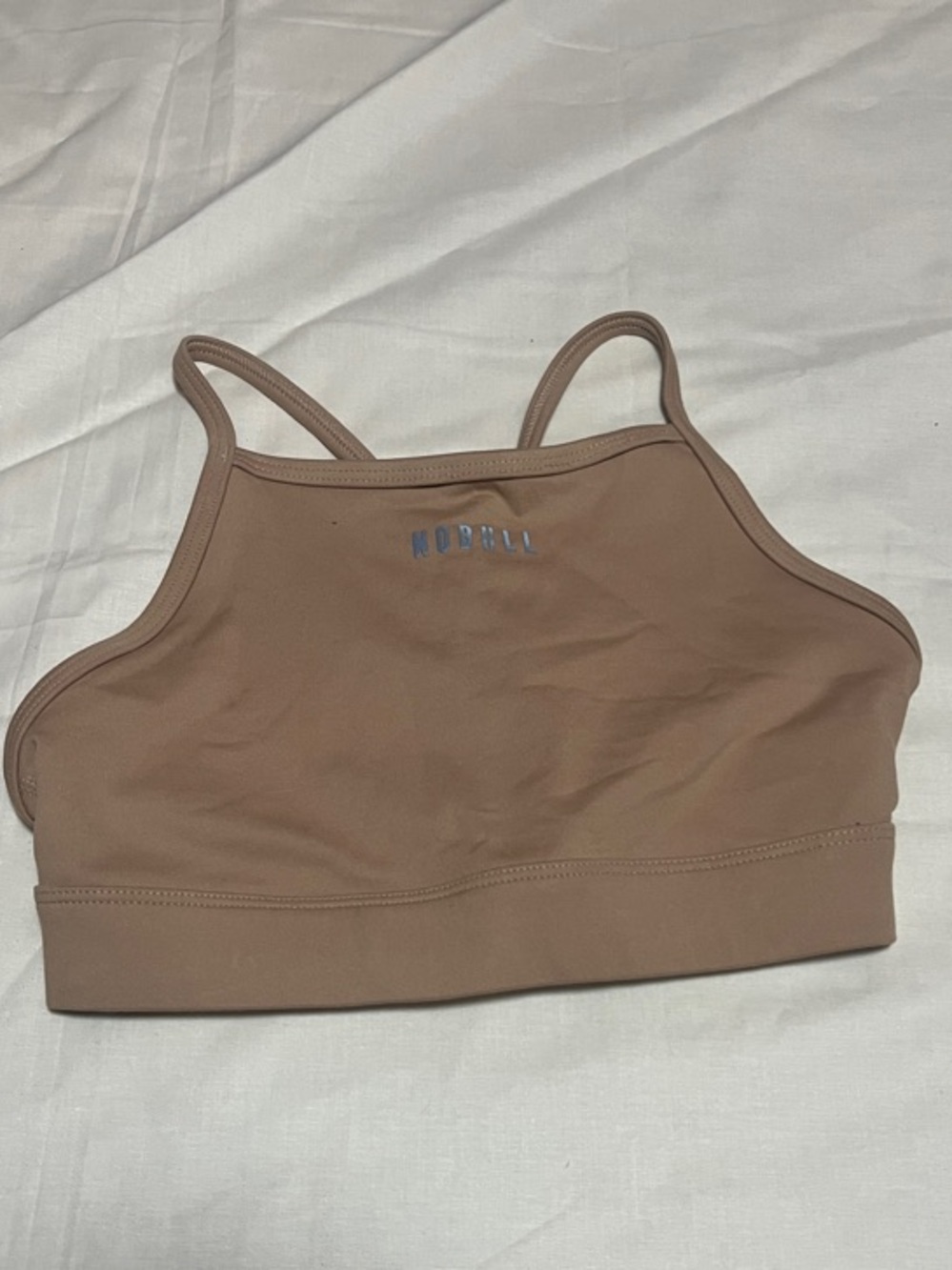 NOBULL Mauve Tan Strappy High-Neck Seamless Sports Bralette